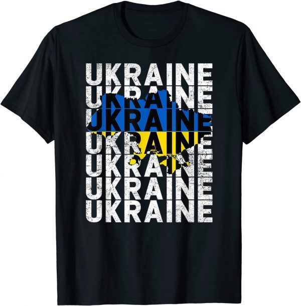 T-Shirt I Stand With Ukraine Stop War Pray For Ukraine Flag Vintage