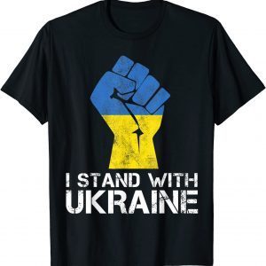 I Stand With Ukraine Flag Support Ukrainian Tee Shirt