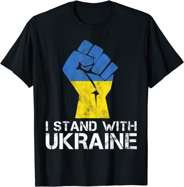 I Stand With Ukraine Flag Support Ukrainian Tee Shirt