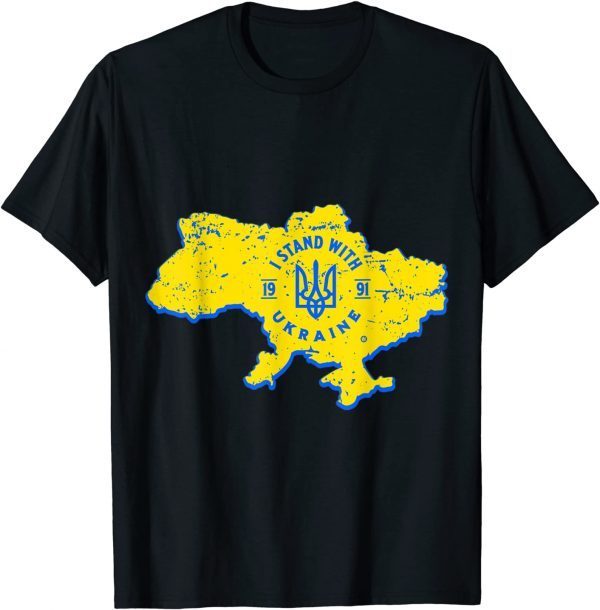 I Stand With Ukraine Ukrainian Map Classic T-Shirt