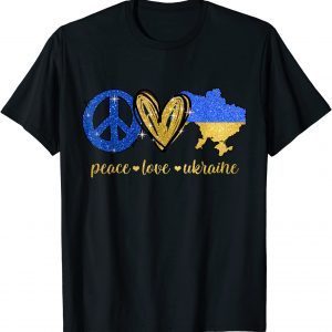 Peace, Love, Ukraine Ukrainian Flag I stand with Ukraine Classic Shirt