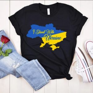 I Stand With Ukraine, Ukraine Flag Proud Ukrainian Patriotic Tee Shirts