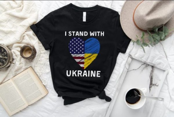 Support Ukraine, I Stand with Ukraine, Ukrainian flag Clays Tee Shirts