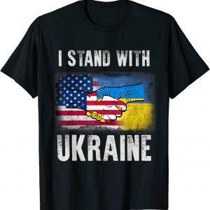 Support Ukraine I Stand With Ukraine Ukrainian Flag Us Tee Shirt