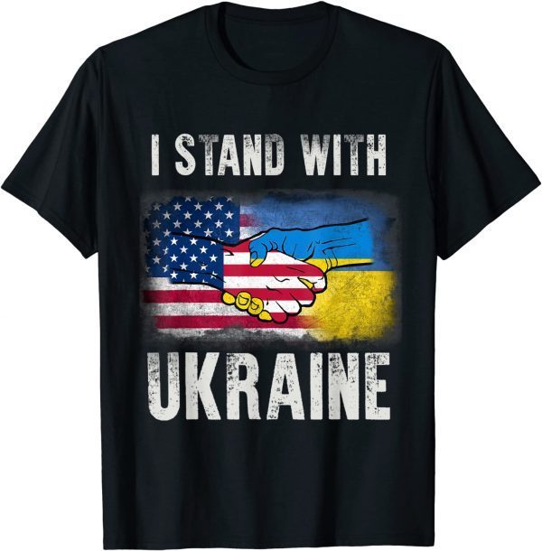 Support Ukraine I Stand With Ukraine Ukrainian Flag Us Tee Shirt