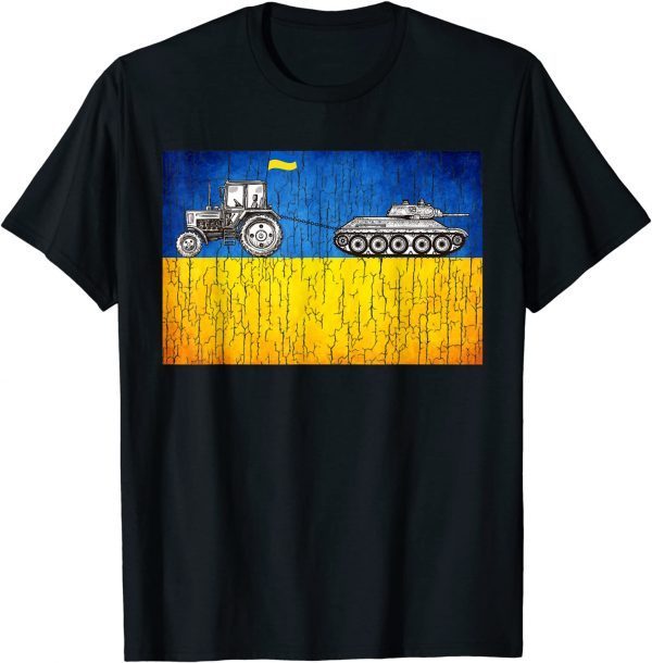 Funny Ukrainian Farmer Tractor Tank Meme Ukraine Tractor T-Shirt