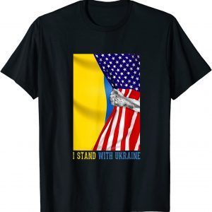 I Stand With Ukraine Flag Gift Tee Shirts