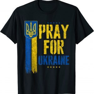 Pray For Ukraine Vintage US Ukraine Flag Support Ukrainian,No War 2022 T-Shirt