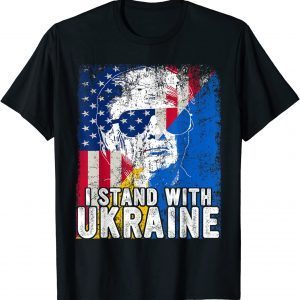 TShirt I Stand With Ukraine Ukrainian American Flag Trump Support