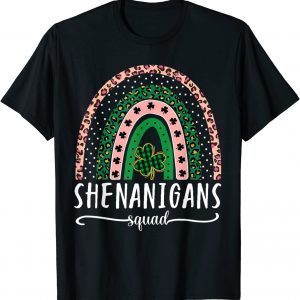 Shenanigans Squad ,St Patrick's Day Rainbow Shamrock Gift Tee Shirts