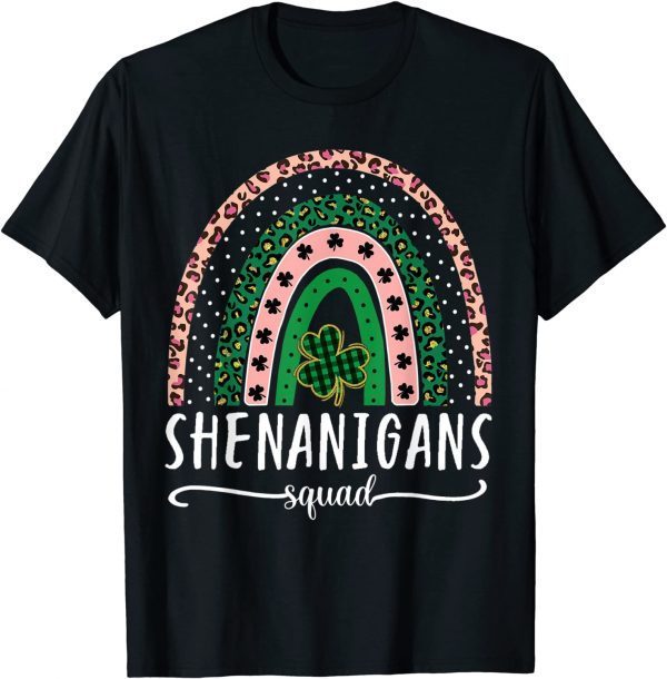 Shenanigans Squad ,St Patrick's Day Rainbow Shamrock Gift Tee Shirts