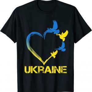 Official Ukraine Flag Heart Vintage Ukrainian Lovers Ukraine TShirt