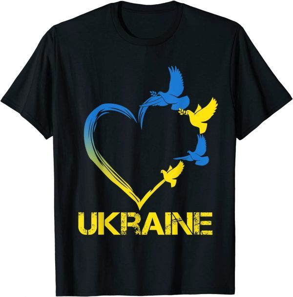 Official Ukraine Flag Heart Vintage Ukrainian Lovers Ukraine TShirt