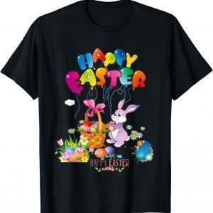 Happy Easter Day Bunny Spring Gnome Easter Egg Hunting Unisex Tee Shirts