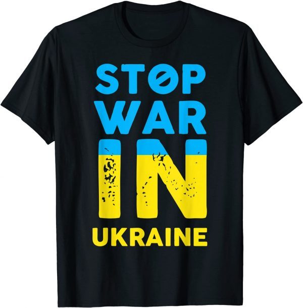 Stop War In Ukraine Stop Russian Attacks Ukraine Flag Women Tee Shirts