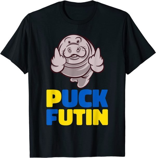 T-Shirt Puck Futin Stop War Stand With Ukraine Peace Manatee