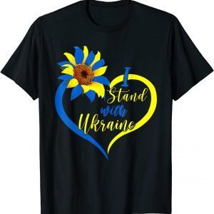 Official Love Heart Ukraine Sunflower Ukrainian I Stand With Ukraine T-Shirt