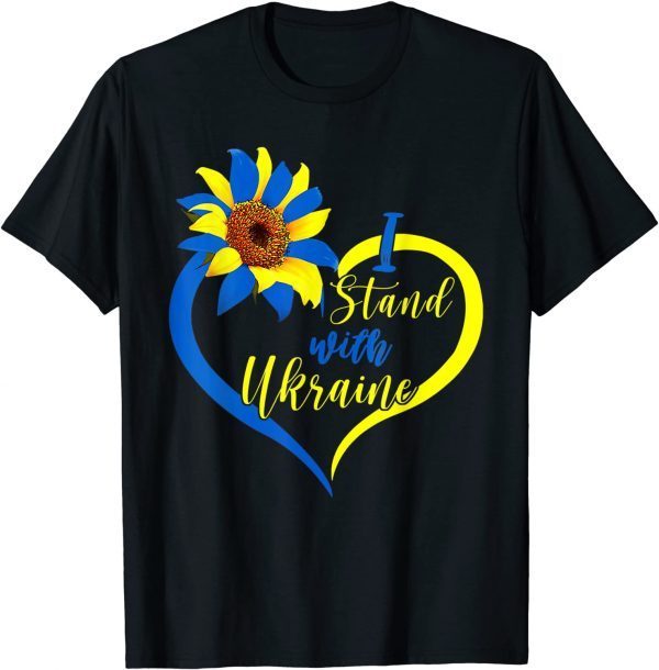 Official Love Heart Ukraine Sunflower Ukrainian I Stand With Ukraine T-Shirt