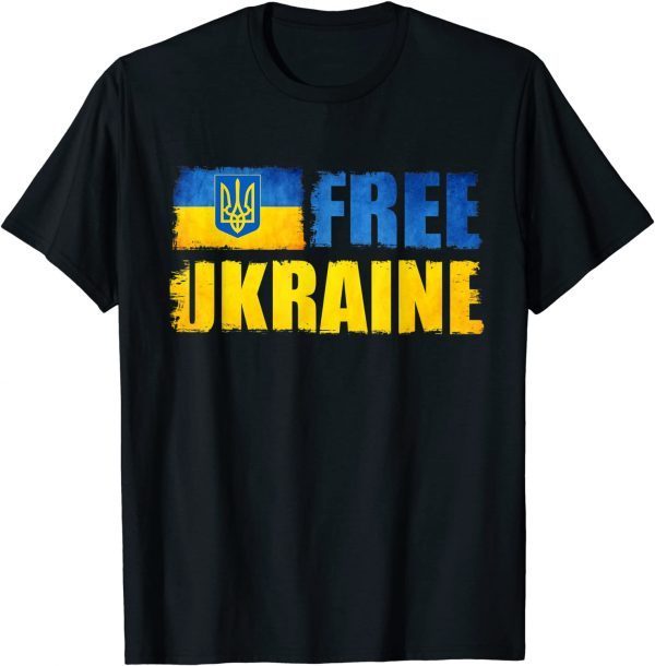 TShirt Ukraine Free,Support Ukrainians Ukraine Flag