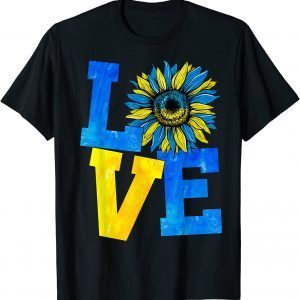 Official LOVE Ukraine Sunflower Ukrainian Flag Stand With Ukraine TShirt