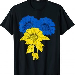 Peace in Ukraine Sunflower for Women Ukrainian Flag 2022 Shirts