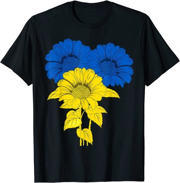 Peace in Ukraine Sunflower for Women Ukrainian Flag 2022 Shirts
