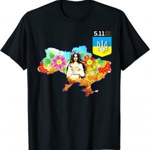 5.11 Ukraine Shirt Flag Map Zelensky Support Beauty Ukraine Unisex T-Shirt