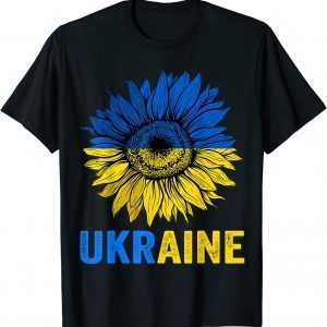 TShirt Ukraine Flag Sunflower Vintage Ukrainian Support Lover 2022
