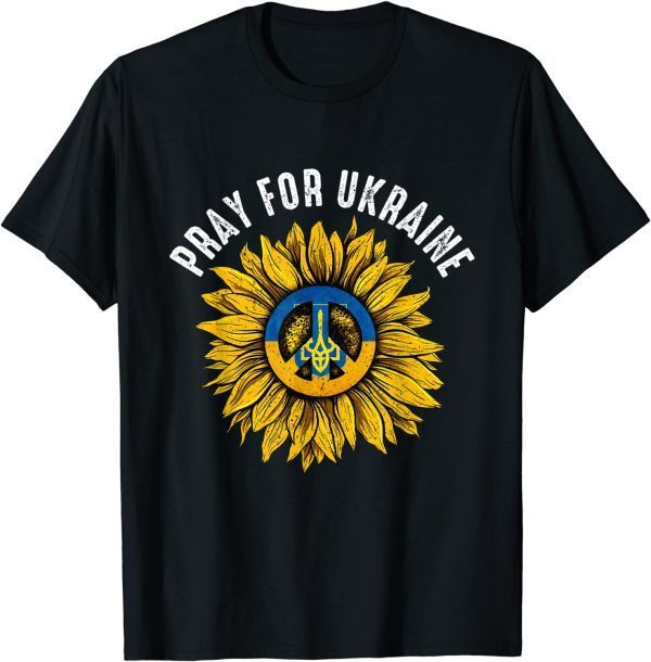 Support Ukraine Stand I With Ukraine Sunflower Flag America Shirt T-Shirt