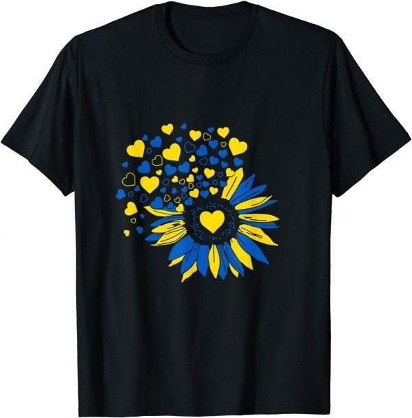 Support Ukraine Sunflower Ukrainian Flag Heart Mens Womens Official TShirt