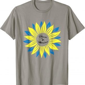 2022 Peace in Ukraine Sunflower for Women Ukrainian Flag T-Shirt