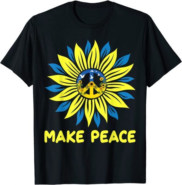 Classic Ukraine Flag Sunflower Vintage Ukrainian Support Ukraine T-Shirt