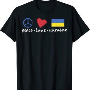 Peace, Love, Ukraine Ukrainian Flag I stand with Ukraine T-Shirt