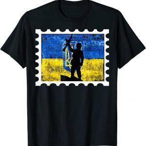 Vintage Ukraine Postage Stamp Flag Pride T-Shirt
