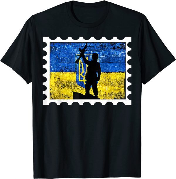 Vintage Ukraine Postage Stamp Flag Pride T-Shirt