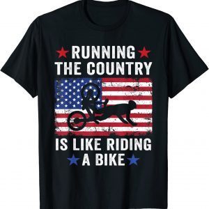 Biden Running The Country Is Like Riding A Bike US Flag Classic Shirt