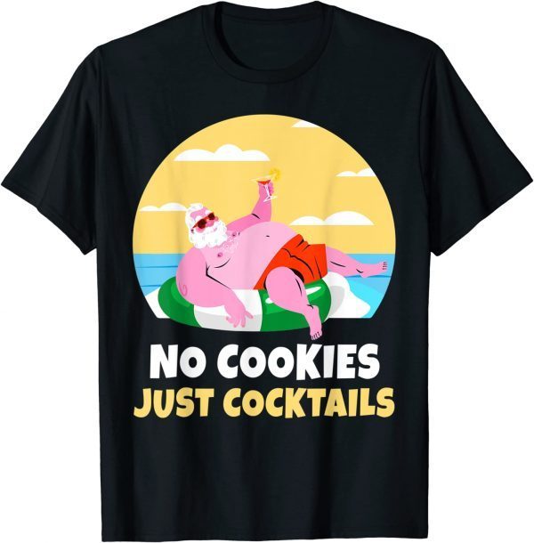 Santa Summer Christmas In July Xmas Cocktail Beach Shirt