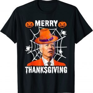 Funny Joe Biden Merry Thanksgiving Confused Happy Halloween T-Shirt