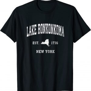 Lake Ronkonkoma New York NY Vintage Athletic Sports Design Vintage T-Shirt