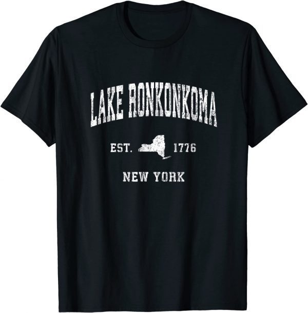 Lake Ronkonkoma New York NY Vintage Athletic Sports Design Vintage T-Shirt