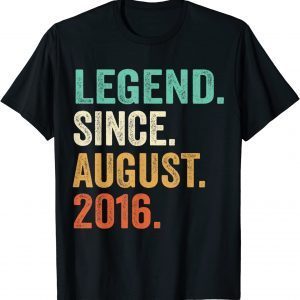 Legend Since August 2016 6th Birthday 6 Years Old Boy Kid T-Shirt