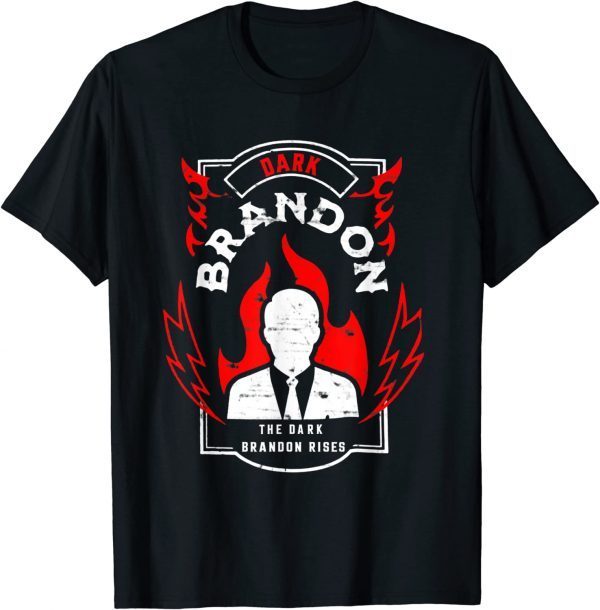 Official Dark Brandon Rises Funny Pro Biden Saving America USA Flag T-Shirt