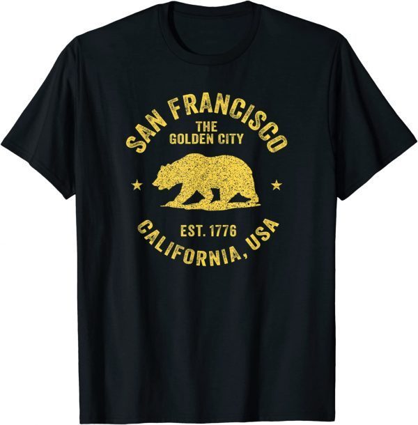 San Francisco Retro California Bear Travel Souvenir Gift T-Shirt