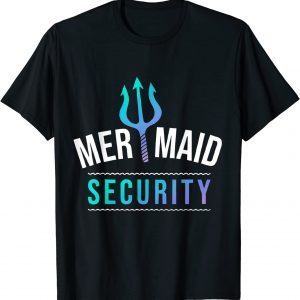 Mermaid Security Funny Merman Swimmer Beach Birthday T-Shirt