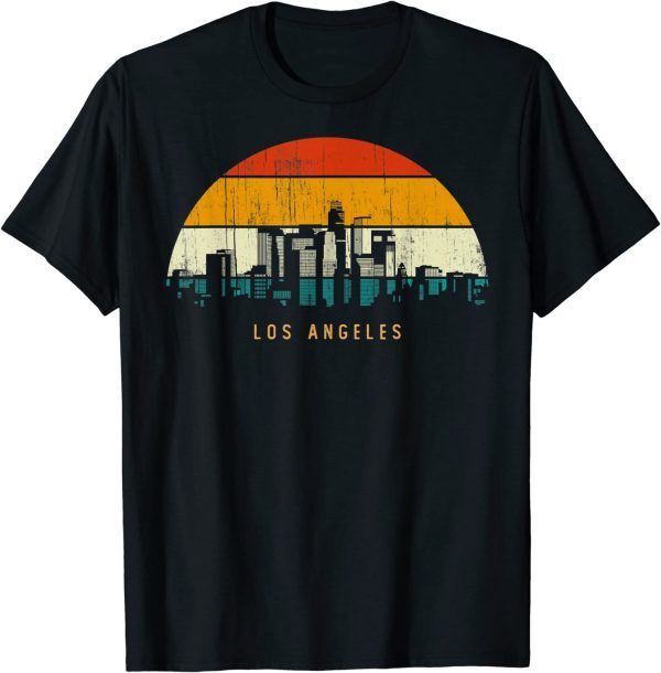 Vintage Retro Style skyline cityscape California Los Angeles T-Shirt