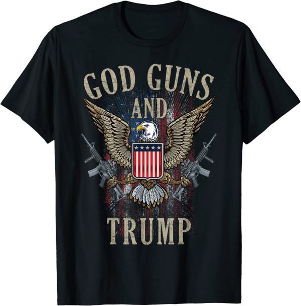 God Guns And Trump 2nd Amendment Flag AR15 American Flag Official T-Shirt