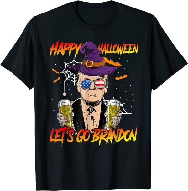 Trump Drinking Beer Halloween Costume Sarcastic Anti Biden Gift T-Shirt