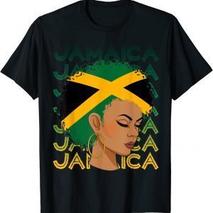 Jamaican Black Girls Jamaica Flag Hair Womens Woman Tee Shirt