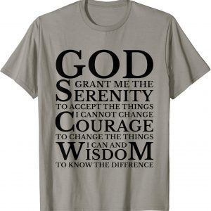 Serenity Prayer AA NA Sober Recovery Classic T-Shirt