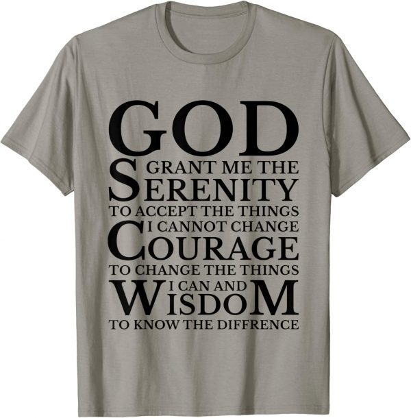 Serenity Prayer AA NA Sober Recovery Classic T-Shirt